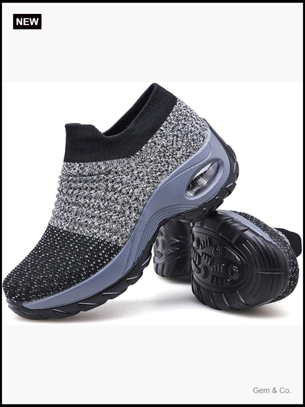 Women's Walking Shoes Sock Sneakers Mesh Slip On Air Cushion Platform Loafers